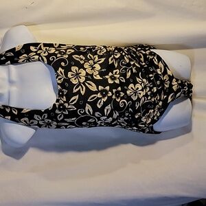 Lands End Womens Swimsuit One-Piece Halter Top Sz 16